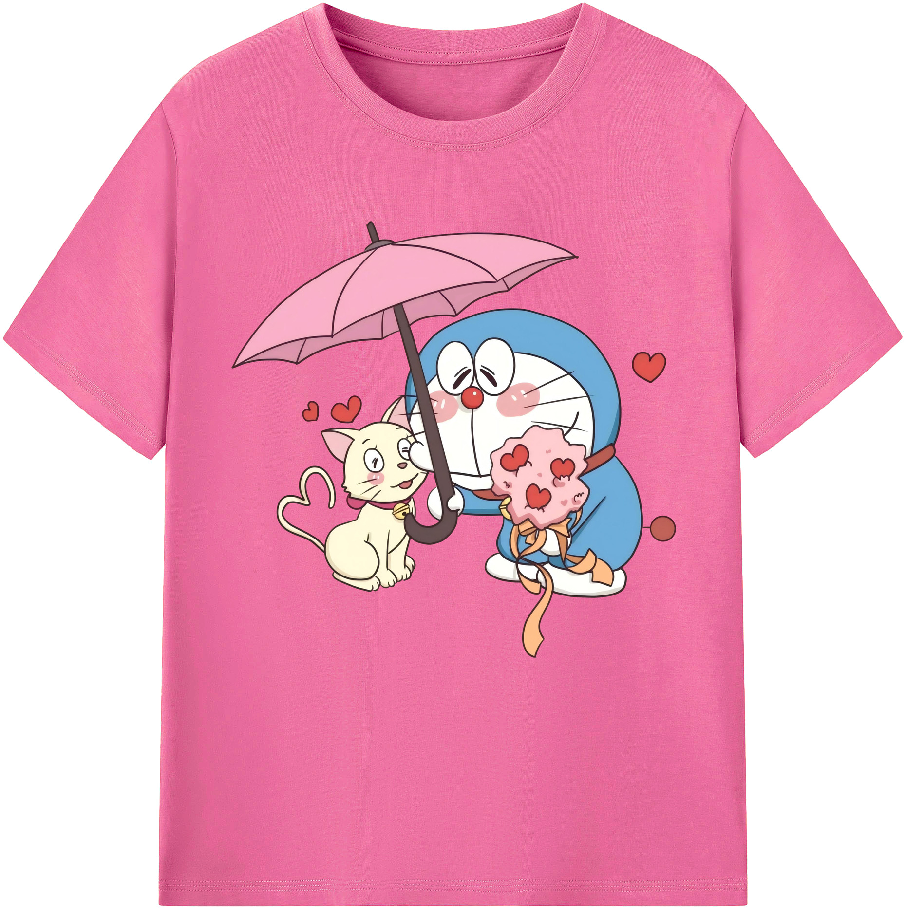 （画像用） ドラえもん Doraemon レディースカジュアルプリントTシャツ（綿100％）